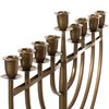 Vintiquewise Modern Solid Metal Judaica Hanukkah Menorah 9 Branched Candelabra, Gold Medium QI004119.GD.M